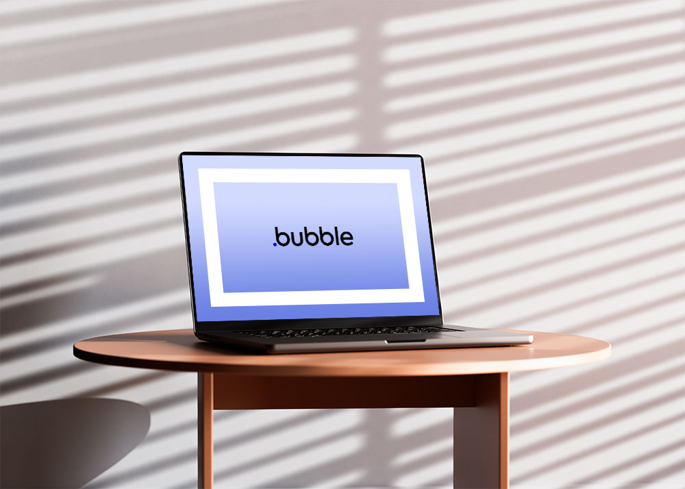 notebook with bubble logo