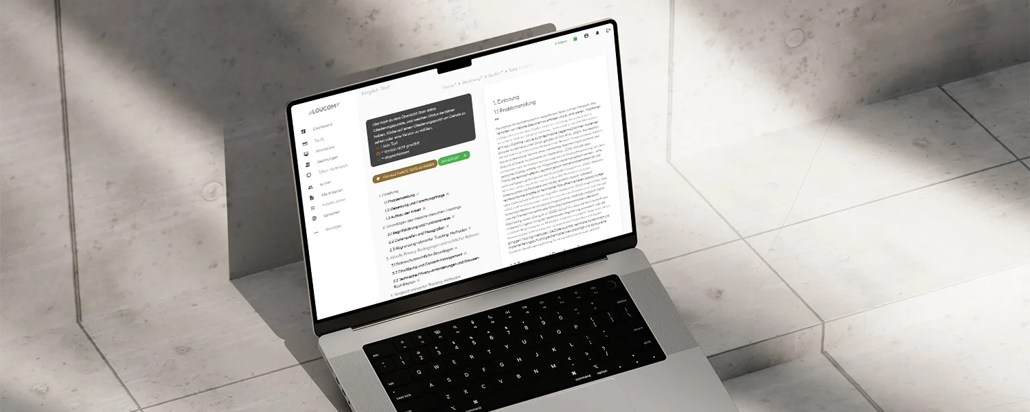 ai text editor with generated sections